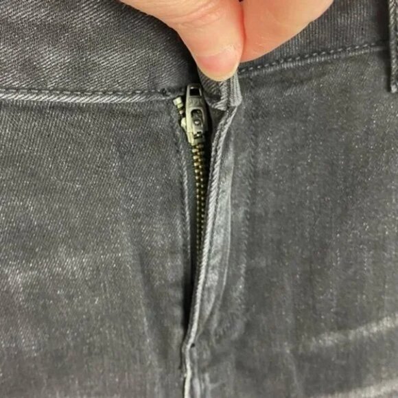 Zara Z1975 Asymmetric Hem Black Jeans Size 8 Released Hem Distressed Denim Raw - Picture 9 of 15